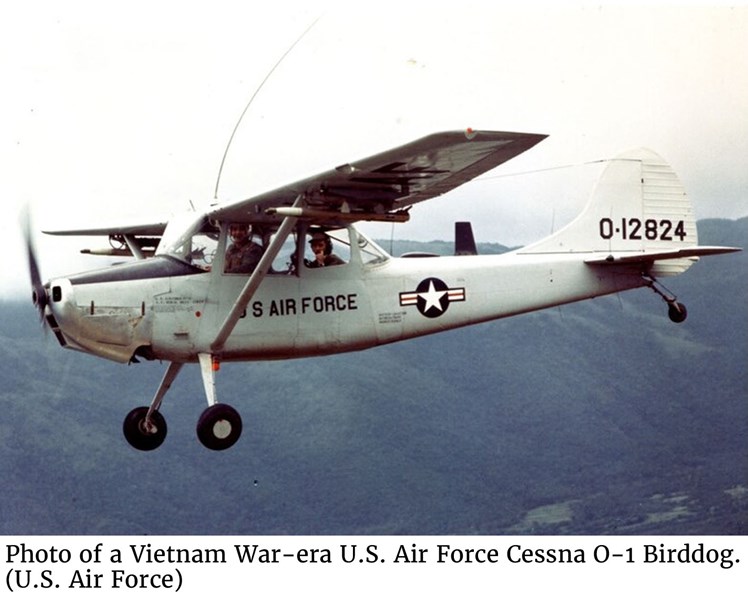 Photo of a Vietnam War-era U.S. Air Force Cessna O-1 Birddog. (U.S. Air Force)